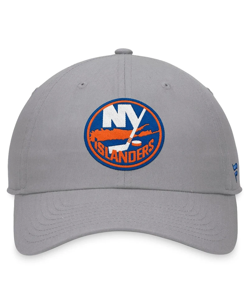 Fanatics Men's Gray New York Islanders Extra Time Adjustable Hat