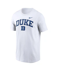 Nike Men's White Duke Blue Devils Blitz 2-Hit T-Shirt