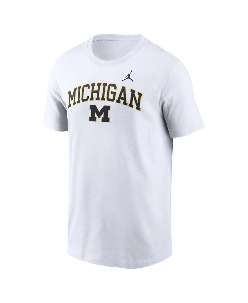 Jordan Men's White Michigan Wolverines Blitz 2-Hit T-Shirt