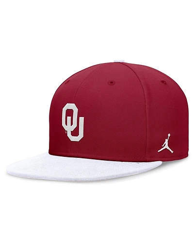 Jordan Men's Crimson/White Oklahoma Sooners Team Logo Performance Fitted Hat