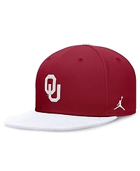 Jordan Men's Crimson/White Oklahoma Sooners Team Logo Performance Fitted Hat