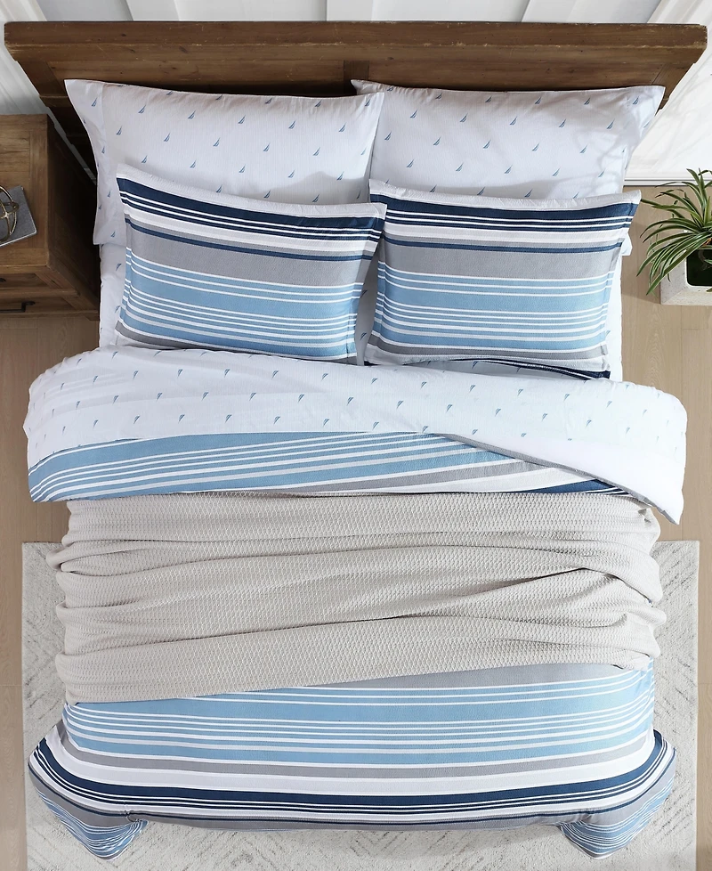 Closeout! Nautica Bradlee 3 Piece Comforter Set, King