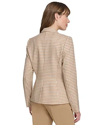 Tommy Hilfiger Women's Check-Print Long-Sleeve Blazer