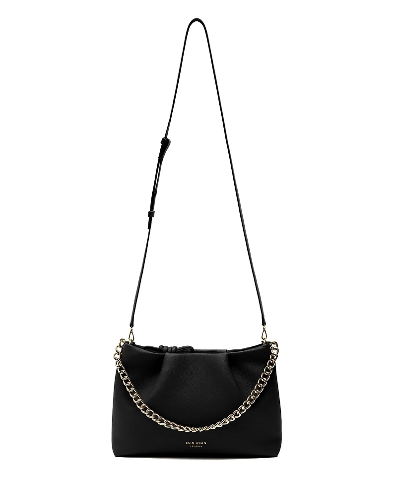 Esin Akan Midi Mayfair Leather Clutch Crossbody Bag