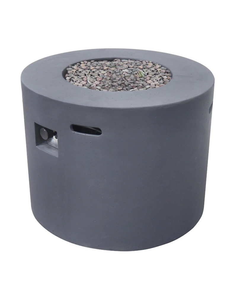 Simplie Fun Cozy Outdoor Warmth Dark Grey Concrete Fire Table with Propane Tank Space