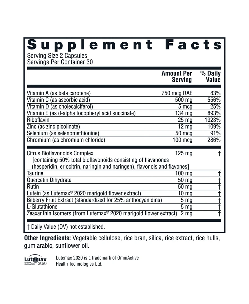 Twinlab Ocuguard Plus - Eye Supplement with Zinc, Vitamin A, Vitamin C, and Vitamin D - 60 Veggie Capsules
