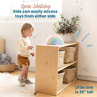 ECR4Kids Streamline 2-Shelf Storage Cabinet, 24in High, Natural