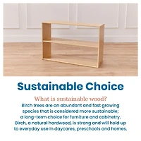 ECR4Kids Streamline 2-Shelf Storage Cabinet, 24in High, Natural