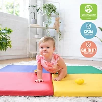 ECR4Kids SoftZone Quad Fold-n-Go Activity Mat, Earthtone