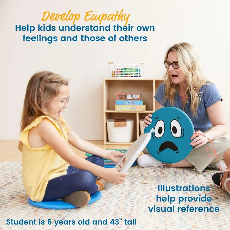 ECR4Kids SoftZone Emotion Pads with Mirror, English, Contemporary, 8-Piece