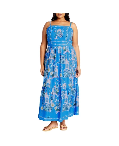 City Chic Plus Molly Print Maxi Dress