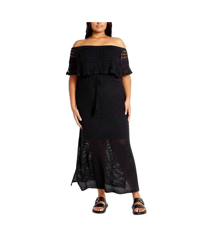 City Chic Women's Callie Crochet Dress