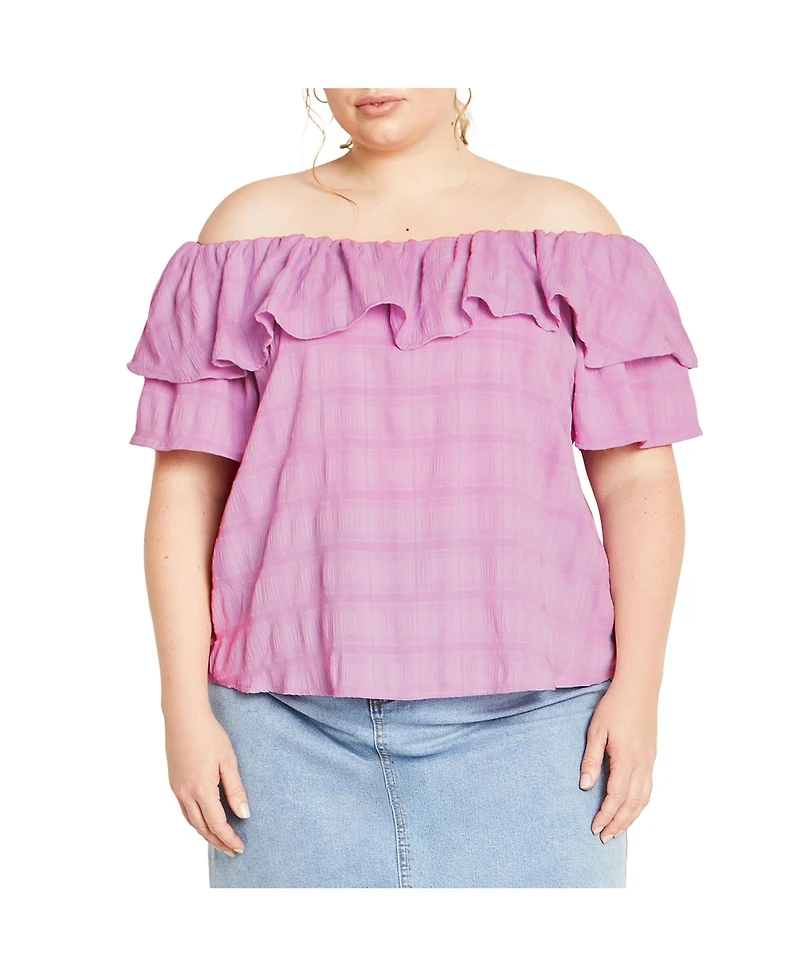 City Chic Plus Christy Off Shoulder Top