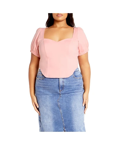 City Chic Women's Corset Puff Top