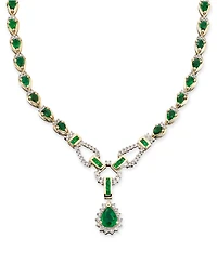 Sapphire (11-3/8 ct. t.w.) and Diamond (1-1/5 Toggle Necklace 14k White Gold (Also Emerald & Ruby)