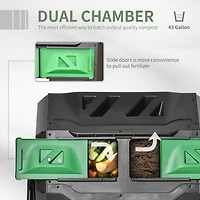 Effortless Dual-Chamber Compost Tumbler for Continuous Composting