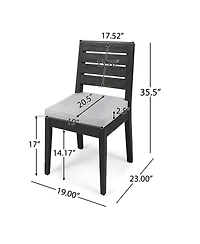 Streamdale Acacia Wood Slat-Back Dining Chair with Washable Cushions