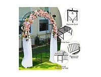 Slickblue Steel Garden Arch with 2-Seat Bench