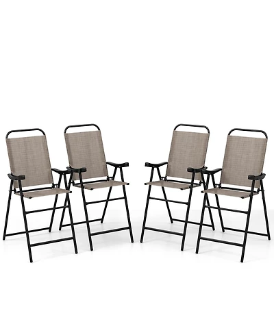Slickblue Patio Folding Bar Stool Set of with Metal Frame and Footrest