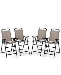 Slickblue Patio Folding Bar Stool Set of with Metal Frame and Footrest