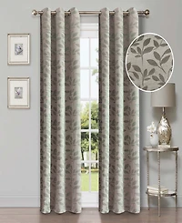 Superior Modern Leaves 8 Curtain Panels Set with Grommet Header, 42 X 84