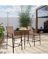 Slickblue 3 Pieces Outdoor Patio Bar Table Stool Set