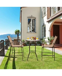 Slickblue 3 Pieces Outdoor Patio Bar Table Stool Set