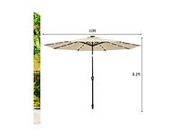 Outdoor Patio Umbrella with Bright Solar Led Lights for Shaded Daytime Use and Ambient Evening Lighting