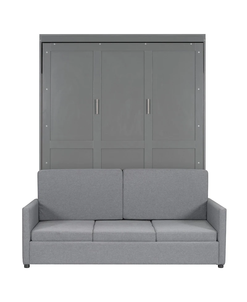 Streamdale Queen Murphy Bed Wall with Cushion, White