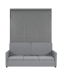 Streamdale Queen Murphy Bed Wall with Cushion, White