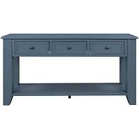 55" Modern Console Table Sofa Table For Living Room With 3 Drawers And 1 Shelf