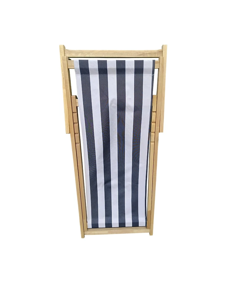 Streamdale Furniture Populus wood sling chair blue Stripe Broad Dark blue Strip