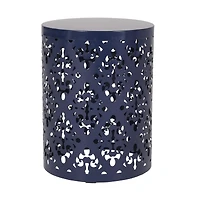 Streamdale Modern Iron Cut Side Table with Cylindrical Design