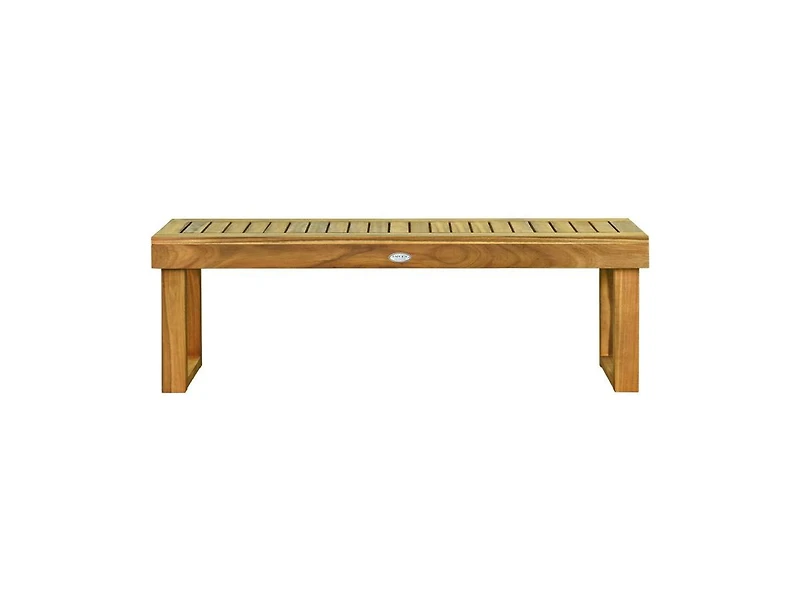 Slickblue 52 Inch Acacia Wood Dining Bench with Slatted Seat