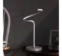 Streamdale 19-Inch Led Matte White Curvilinear S-Curve Spiral Tube Led Table Lamp