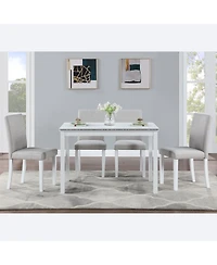 Streamdale Luxurious 5-Pc Dining Set with Crystals & Upholstery