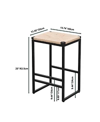 Streamdale Furniture 2 Backless Bar Stools in Paper Rope Woven Chairs