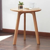 Streamdale Furniture Small Oak Wood Round End Table for Living Room & Bedroom