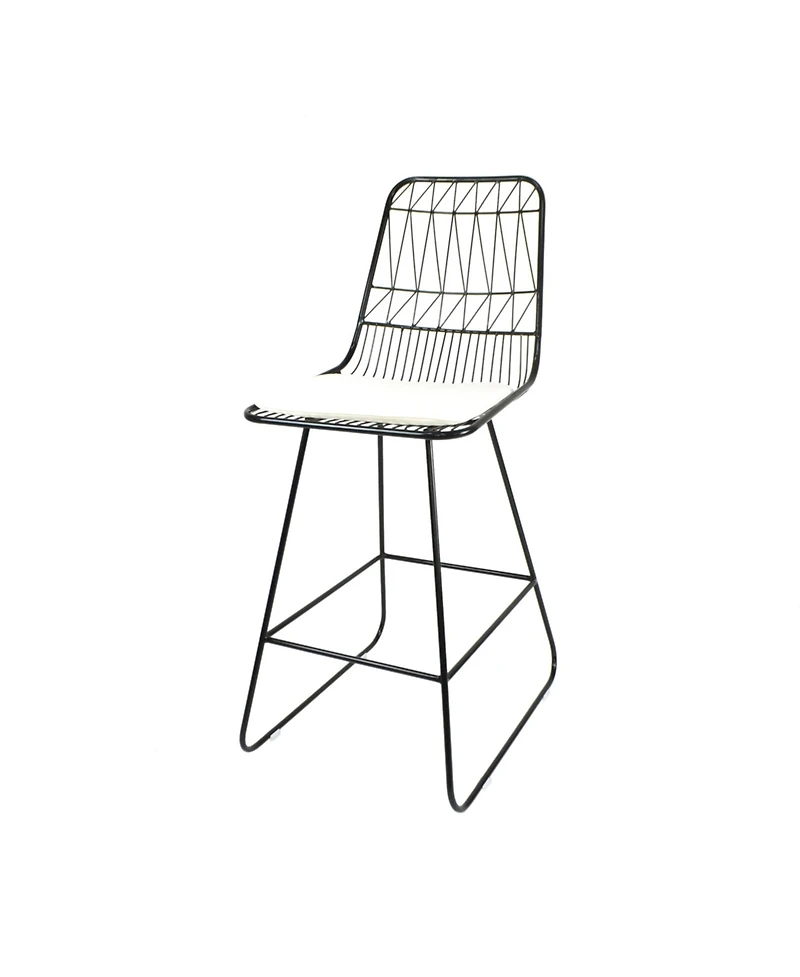 Streamdale Furniture Niez Outdoor Wire Counter Stools with Cushions (Set of 2)