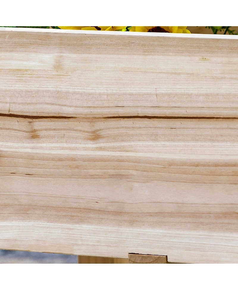 Elevated 2-Tiered Fir Wood Garden Bed with Drainage Holes (72.5" L x 17.75" W x 31.5" H)