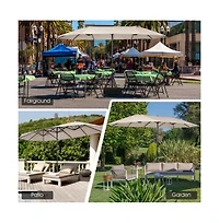 15 Feet Double-Sided Patio Umbrellawith 12-Rib Structure