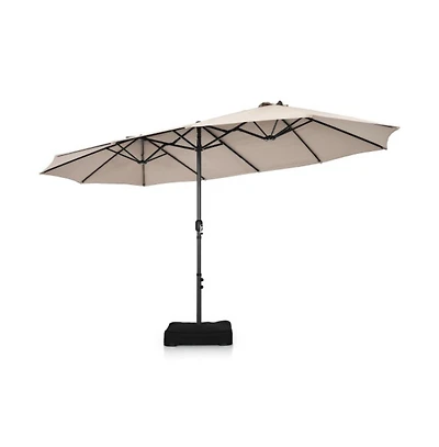 15 Feet Double-Sided Patio Umbrellawith 12-Rib Structure