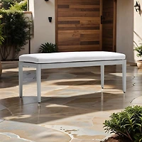 Streamdale Aluminum Outdoor Bench with Sunbrella Cushion, Grayish