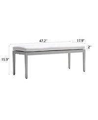 Streamdale Aluminum Outdoor Bench with Sunbrella Cushion, Grayish
