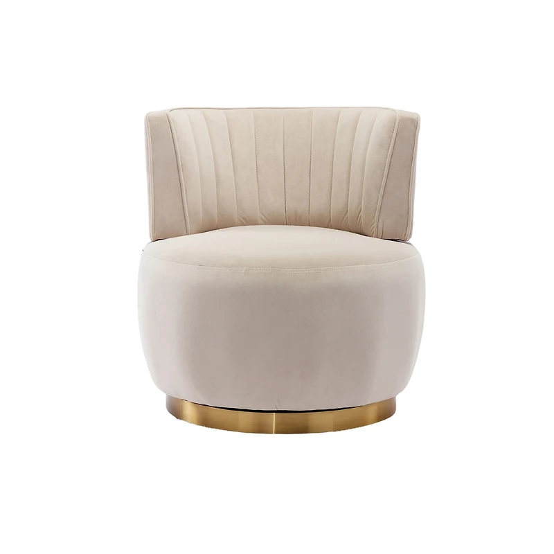 Streamdale Velvet Swivel Barrel Chairs for Living Room or Office
