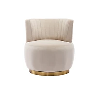 Streamdale Velvet Swivel Barrel Chairs for Living Room or Office