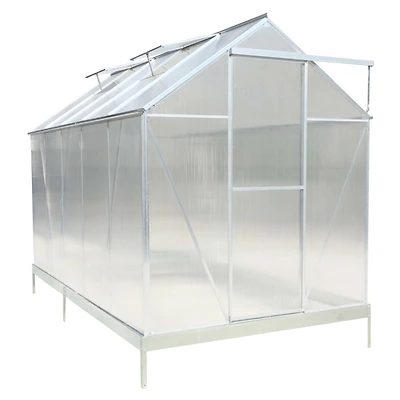 Streamdale Furniture Aluminum Frame Greenhouse with Polycarbonate Panels and Roof Vent