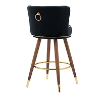 Streamdale Modern Counter Bar Stools Set of 2 with Solid Wood Base