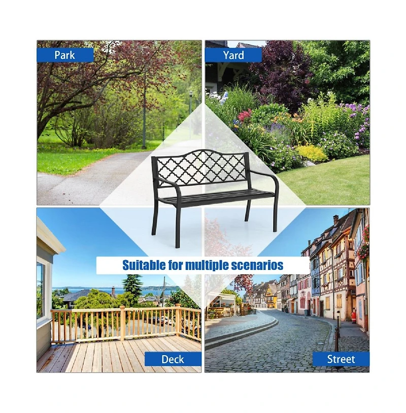 Slickblue 50 Inch Patio Garden Bench Loveseats