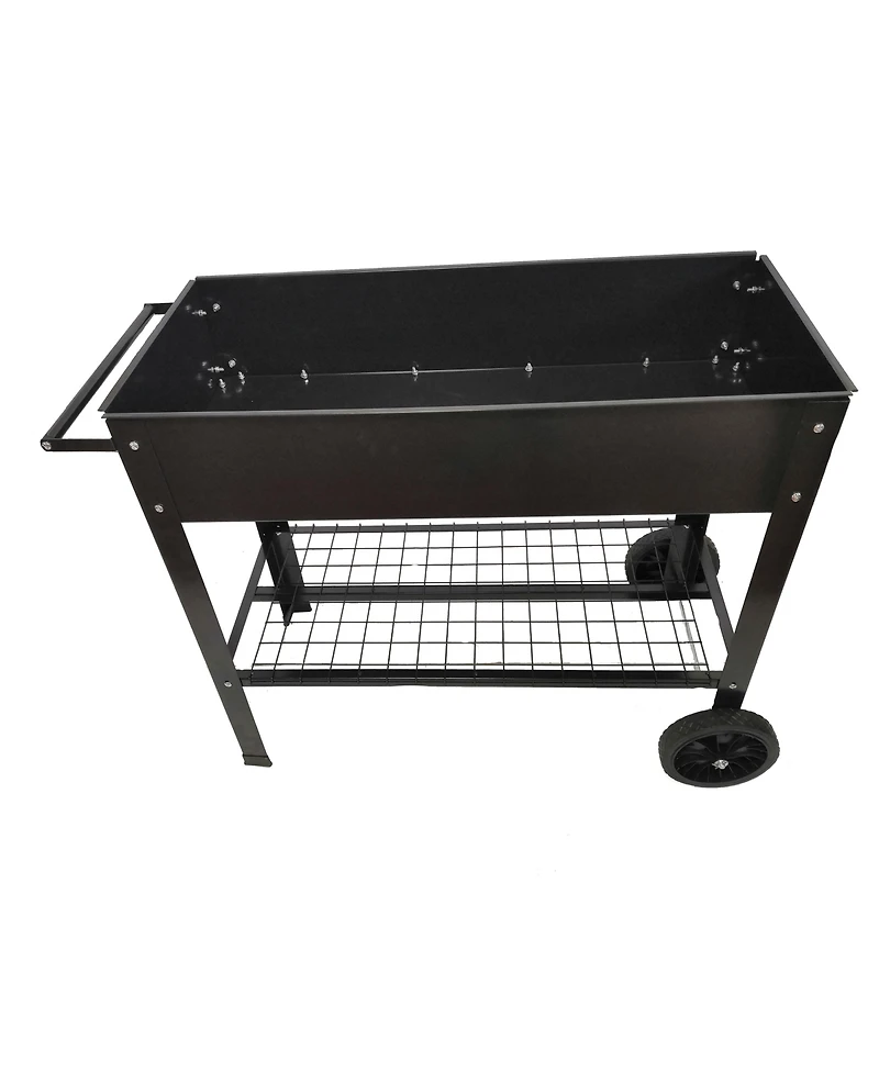 Simplie Fun Aveyas Mobile Metal Raised Garden Bed Cart with Legs, Elevated Tall Planter Box with Wheels for Outdoor Indoors House Patio Backyard Veget